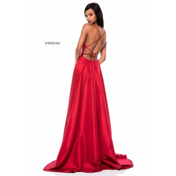 Sherri Hill Backless Strappy Red Dress - Revolve - Picture 8 of 8